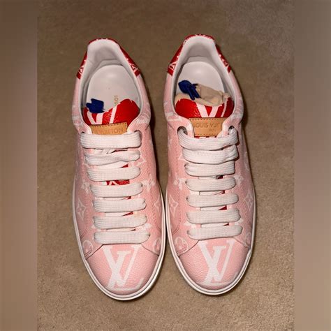 louis vuitton pink monogram trainers|Louis Vuitton time out trainers.